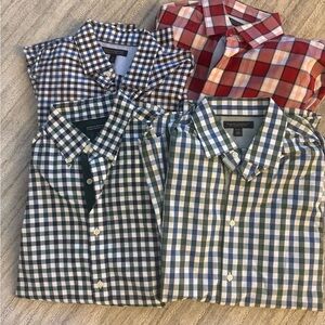 4 Banana Republic Men's Checkered Button Down Shirts - non-iron